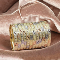 Bracelet en or plaqué trois tons en gros, bracelets tendance, bracelets en or multicolores, bijoux trois tons, bijoux bracelets tricolores