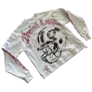 Sudaderas con capucha personalizadas con estampado animal, bordadas, rasgadas, de 250 g/m², manga larga completa, puños con efecto desgastado, lavado ácido, corte holgado y corto - Product Image 2