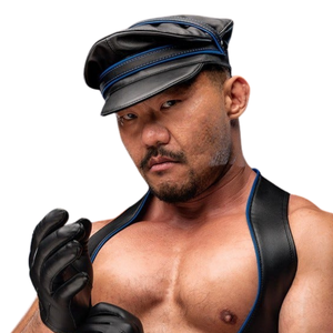 หมวกหนังผู้ชายสไตล์ไบค์เกอร์คลาสสิก หนังแท้คุณภาพพรีเมียม ทรงเข้ารูป เหมาะสำหรับใส่ไปคลับ - Product Image 6