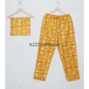 Nuevo Diseño, Conjunto de Pijamas de Verano para Mujer, 100% Algodón, Estampado Floral, Estilo Vintage Romántico, Cintura Elástica, Manga Larga - Product Image 3