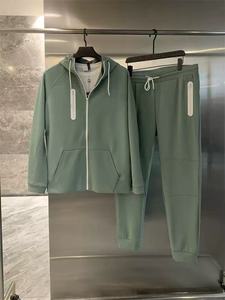 ชุดวอร์มคุณภาพสูง ผ้าคอตตอนผสมโพลีเอสเตอร์ สวมใส่สบาย ชุดลำลองสองชิ้นสำหรับผู้ชาย เสื้อฮู้ดดี้แฟชั่น ชุดกีฬา ชุดวิ่งสำหรับผู้ชาย - Product Image 4