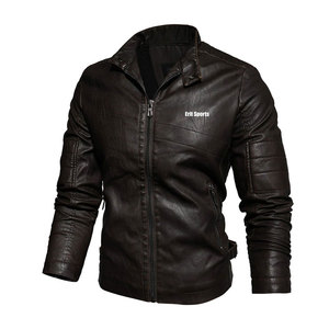 2026 New Fashion <b>Winter</b> <b>Leather</b> <b>Jacket</b> with Standing Collar Front Logo Eco-Friendly & Breathable Low MOQ for Men - Product Image 1