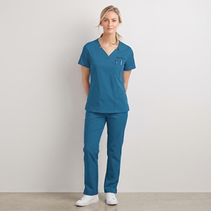 Ensemble de blouses médicales KhumBro de qualité supérieure, couleur bordeaux, haut à col en V, pantalon, coton, polyester, respirant, confortable, uniforme d'hôpital - Product Image 4
