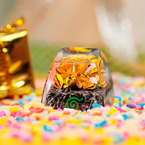 Teclas Místicas de Anime, Teclas Artesanales Personalizadas, Teclas Anime Lindas, Teclas Verdes, Juego de Teclas, Teclas de Resina - Product Image 4