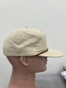 Custom Logo & Color 6-Panel Soft Structured Flat Brim <b>Snapback</b> <b>Cap</b> With Rope Casual Outdoor Wear For Adults Vietnam Supplier - Product Image 4