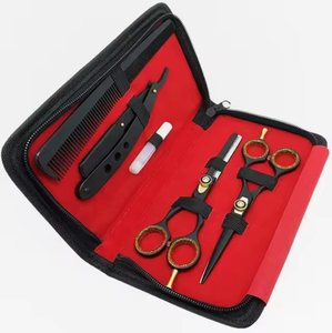 Kit de Coiffure Professionnel à Domicile : Ciseaux de Coiffure, Ciseaux à Effiler, Peigne et Étui pour Hommes - Product Image 1