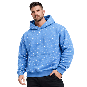 Sudadera con Capucha Extra Grande de Diseño Nuevo con Pedrería, Sudadera de Forro Polar Personalizada, Ropa Casual de Calle con Bolsillo Tipo Canguro - Product Image 1
