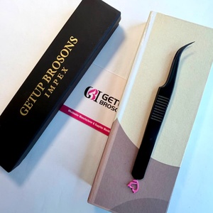 แหนบดัดขนตา Getup Brosons Impex ปลายหยัก สแตนเลสสตีล ความแม่นยำสูง โค้งงอ สีดำ พร้อมกล่องลายหัวใจสีชมพู - Product Image 5