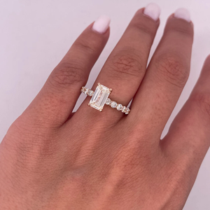 IGI Certified 2.70 Carat Emerald Cut Lab Grown <b>Diamond</b> 14K Yellow Gold Engagement <b>Ring</b> Luxury Wedding Bridal Jewelry Gift - Product Image 4