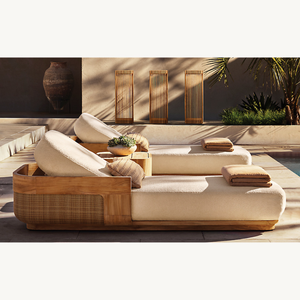 Oferta Especial: Sofá Cama Langham Premium de Madera de Caoba Hecho a Mano, Duradero, Ecológico, Moderno, Contemporáneo, para Exteriores, Ideal para Hostelería - Product Image 1