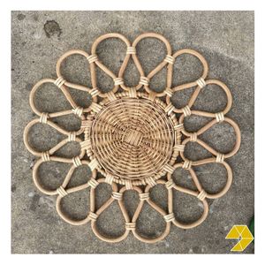 Assiette de présentation en rotin tressé à la main du Vietnam, set de table en osier, écologique, décoration bohème pour la maison, export - Product Image 5