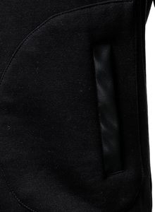 Veste varsity en cuir PU noir pour homme, coupe classique, col rabattu, fermeture boutonnée, vêtement décontracté pour l'automne - Product Image 5