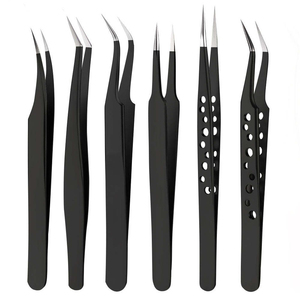Kaamir Instruments Stainless Steel Anti-Magnetic <b>Smooth</b> Tip 10mm Rainbow Lash Tweezers Rust-Proof Professional Beauty <b>Tools</b> - Product Image 1