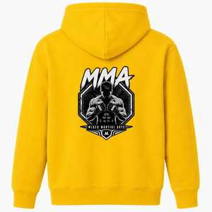 Sudadera con Capucha de Forro Polar para Hombre con Logotipo de MMA, Amarilla, Corte Regular, Diseño con Bolsillos, Ropa Casual de Invierno, 100% Algodón, Antiarrugas - Product Image 2
