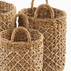 Cestas de Macetas Hechas a Mano Ecológicas con Materiales Naturales, Revestimiento de Plástico Impermeable y Diseño Plegable para Decoración del Hogar - Product Image 3