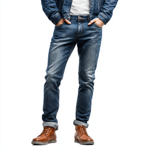 Pantalon cargo en jean baggy personnalisé style charpentier, effet graffiti, délavé à l'acide, coupe évasée et empilée pour homme - Product Image 3
