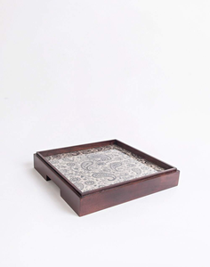 Plateau de service carré en MDF artisanal au design moderne, avec poignée décorative écologique, pour le service du café et du thé, prix de gros - Product Image 5