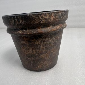 Maceta Redonda de Hierro con Acabado Plateado Desgastado y Aspecto Elegante para Decoración de Jardín, Balcón, Interiores y Estilo del Hogar - Product Image 2