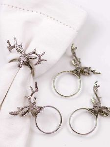 Unique Aluminum Reindeer Napkin Rings Designed for Christmas Celebration Dining <b>Table</b> Decorative Accent Pieces - Product Image 3