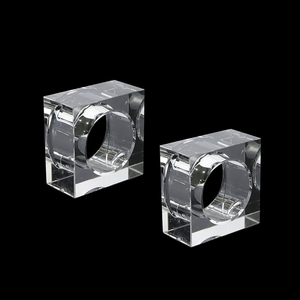 Porte-serviettes carrés modernes en acrylique, haute transparence, taille et logo personnalisables, accessoires de table en promotion - Product Image 3