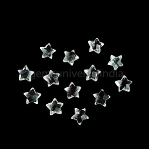 Pierre précieuse en quartz naturel, taillée en étoile à facettes, 8 mm, sculptée à la main, pierre en vrac de type briolette pour la fabrication de bijoux, vente en gros - Product Image 3