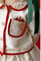 Broderie à la main vêtements pour enfants ensemble pour bébé haut à manches longues et mini jupe en dentelle 2 pièces brocart spécial fête-ensemble Helena