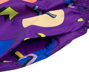 Women's Purple Geometric Print Full Length Zipper Jumpsuit Style Sporty Wear Breathable <b>Knitted</b> Spandex Polyester One <b>Set</b> - Product Image 5