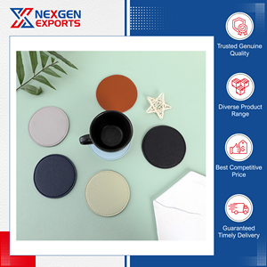 Standard Quality Best Selling Waterproof Heat-Resistant PU Leather Coffee Mat Coasters 10x10cm Modern Luxury Classic Bulk - Product Image 6