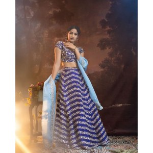 Designer Women's Party Wear Lehenga Choli with Beautiful Embroidery Work Set - Product Image 4
