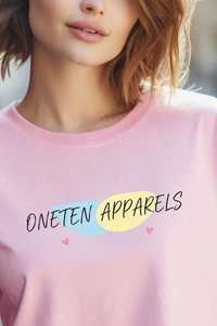 ONETEN APPARELS Camiseta Rosa de Cuello Alto para Mujer, Manga Corta, Corte Regular, Informal, de Lona Impermeable y Poliéster, para Todas las Temporadas - Product Image 4