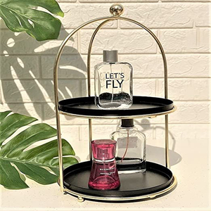 Elegant <b>White</b> and Gold Metal 2-Tier <b>Cake</b> <b>Stand</b> Snack Platter for Home Decor Metal <b>Cake</b> <b>Stand</b> - Product Image 5