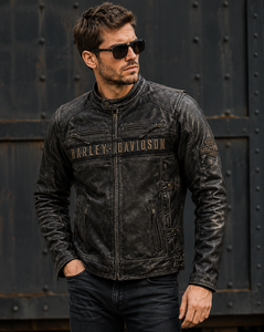 Chaqueta de Cuero Genuino de Vaca para Hombre, Estilo Vintage, Chaqueta de Motociclista Personalizada con Cuello Alto, Abrigo de Cuero para Motociclista - Product Image 5