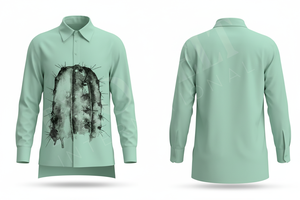 Camisa de Vestir de Manga Larga con Botones para Oficina, con Estampado Artístico Abstracto, Corte Ajustado Informal, Camisa de Vestir de Moda Urbana para Hombre - Product Image 4