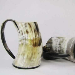 Tasses à boire en corne écologiques faites à la main avec gravure, grandes tailles, pour les jeux vikings, FAIZA CRAFT d'Inde - Product Image 5