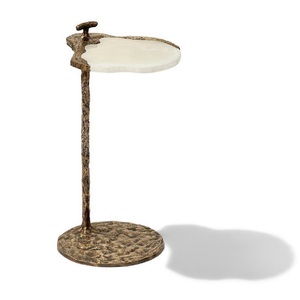 Table d'appoint ronde en métal au design élégant, table basse de qualité antique, taille personnalisée, en aluminium, pour la finition laiton. - Product Image 3