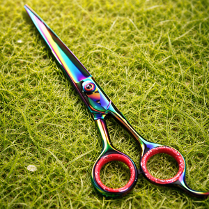 Ciseaux de toilettage pour animaux de compagnie professionnels de 8 pouces, à lame tranchante, multicolores, en titane, en acier inoxydable japonais - Product Image 6