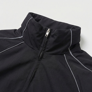 เสื้อแจ็คเก็ตแทร็คสีดำแบบมีแถบขอบ |   เสื้อกันลมแบบซิปคอตั้ง |   เสื้อแจ็คเก็ตสปอร์ตสไตล์เรโทรสตรีทแวร์ |   ผู้ผลิต OEM ตามสั่ง - Product Image 3