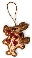 Ornement Lapin Fait Main en Fil Zari – Décoration Suspendue Brodée de Perles pour Pâques et Décoration Festive – Vente en Gros