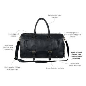 กระเป๋าเดินทางหนังแท้สไตล์วินเทจ รุ่น Weekender สำหรับเดินทาง ขนาดใหญ่ ใส่สัมภาระได้เยอะ พกพาสะดวก รุ่น LDB-0275 - Product Image 2