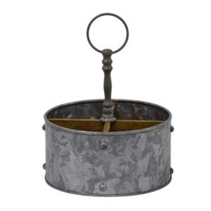 Organizador de Mesa para Restaurante y Bar, Porta Cubiertos y Servilletas de Acero Galvanizado con Asa de Madera para Cocina - Product Image 3