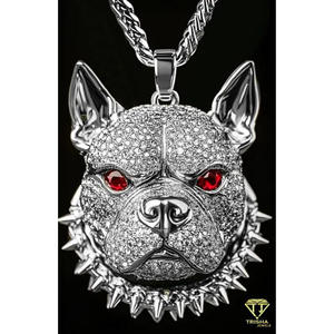 Pendentif animalier exclusif avec pierres de moissanite de qualité supérieure et look streetwear tendance - Product Image 2