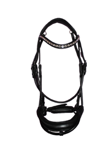 Bridon pour cheval en cuir pleine fleur de qualité supérieure avec boucles réglables de Divine International - Product Image 2