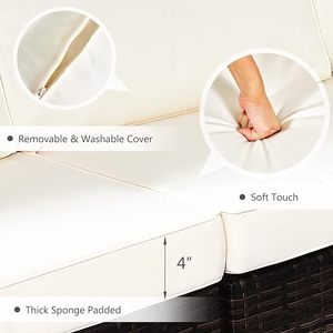 Juego de muebles de exterior de madera y mimbre modernos, elegantes y cómodos, calidad superior para un lujoso ambiente de patio - Product Image 5