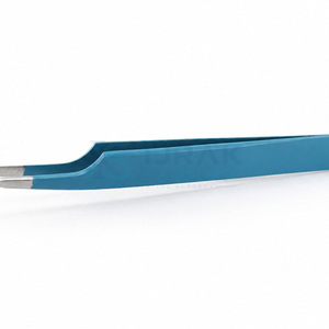 Pinzas Profesionales para Pestañas con Punta Angulada Azul, de Acero Inoxidable, para Extensiones de Pestañas de Volumen, Uso Profesional en Salones de Belleza - Product Image 2