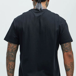 T-shirt décontracté pour homme à manches courtes, coupe droite, en maille unie, col montant, séchage rapide, respirant, anti-transpiration, non tissé - Product Image 5