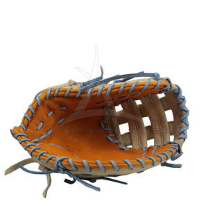 <b>Baseball</b> <b>Glove</b> Infield Orange with Blue Stitching Full Finger H-Web Design Left Handed Throw Durable 11.5 Inch for Adult Players - Product Image 5