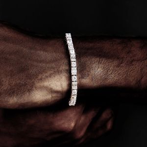 Luxury 925 Silver Moissanite Emerald Cut <b>Statement</b> <b>Necklace</b> Rhodium Plated Unisex Everyday Wear Chain Jewelry - Product Image 5