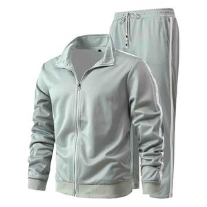 Chándal técnico de exterior para hombre con logotipo personalizado, conjunto deportivo de 2 piezas con cremallera para entrenamiento y senderismo - Product Image 1