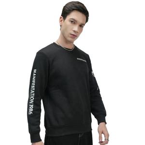 Haute qualité hiver hommes tricoté 100% coton polaire surdimensionné col rond sweats à capuche OEM Logo personnalisé coupe-vent - Product Image 4