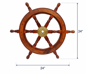 Volant de bateau en bois de luxe, décoration murale nautique, volant de direction maritime fait main, décoration de maison côtière - Product Image 6